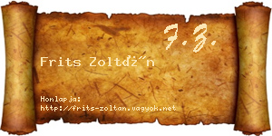 Frits Zoltán névjegykártya